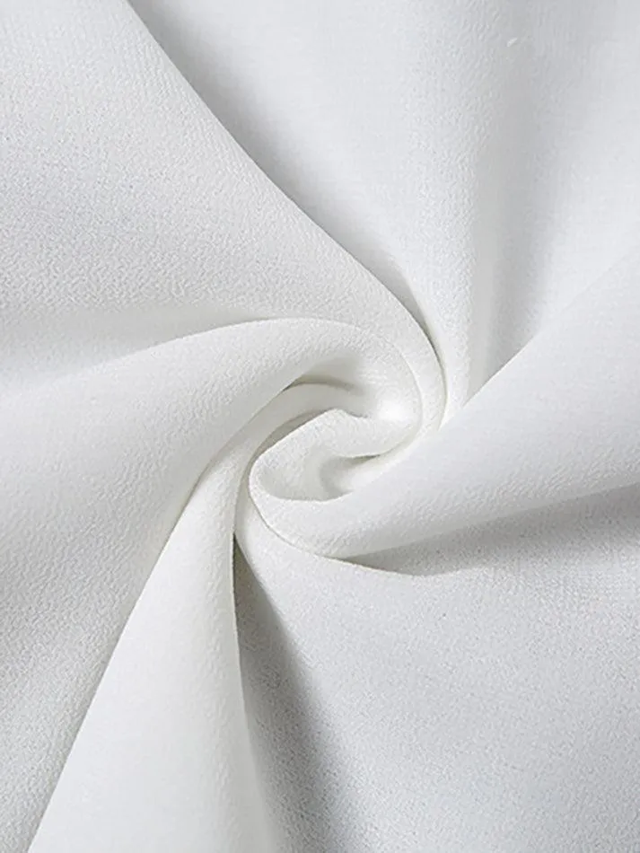 Puff Sleeve Graceful Buttoned Ruffle Blouse