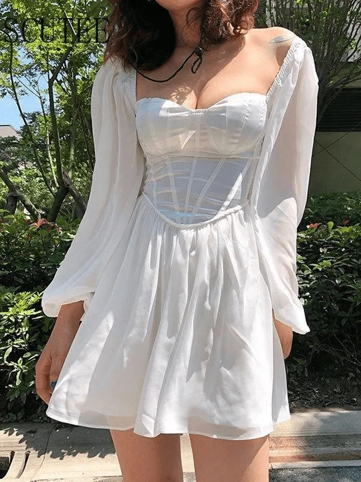 Puff Sleeve Graceful Buttoned Ruffle Blouse