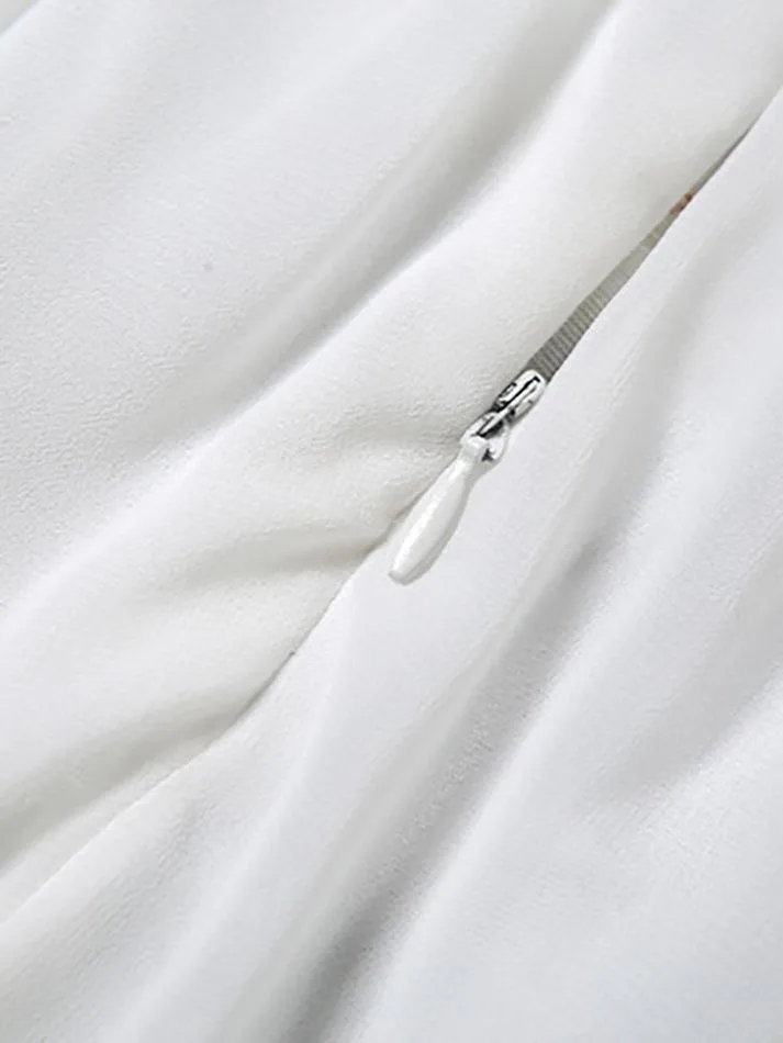Puff Sleeve Graceful Buttoned Ruffle Blouse