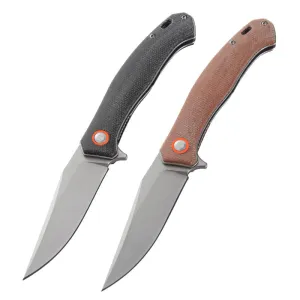 Ready To Ship Outdoor Edc Portable Folding Knife Micarta G10 Flax Handle Survival Camping Folding Knife