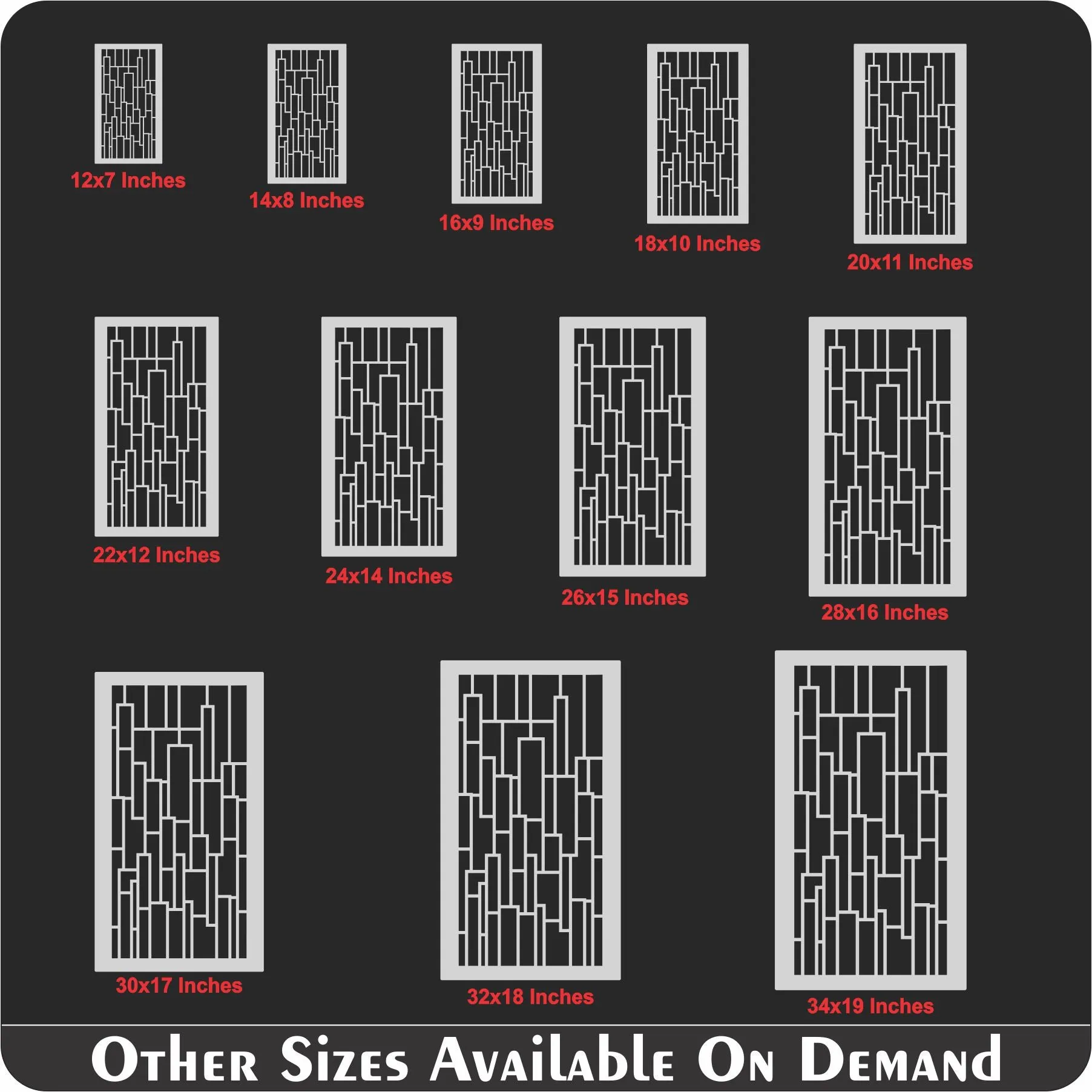 Rectangle Pattren Reusable Stencil For Canvas And Wall Painting. ID #479