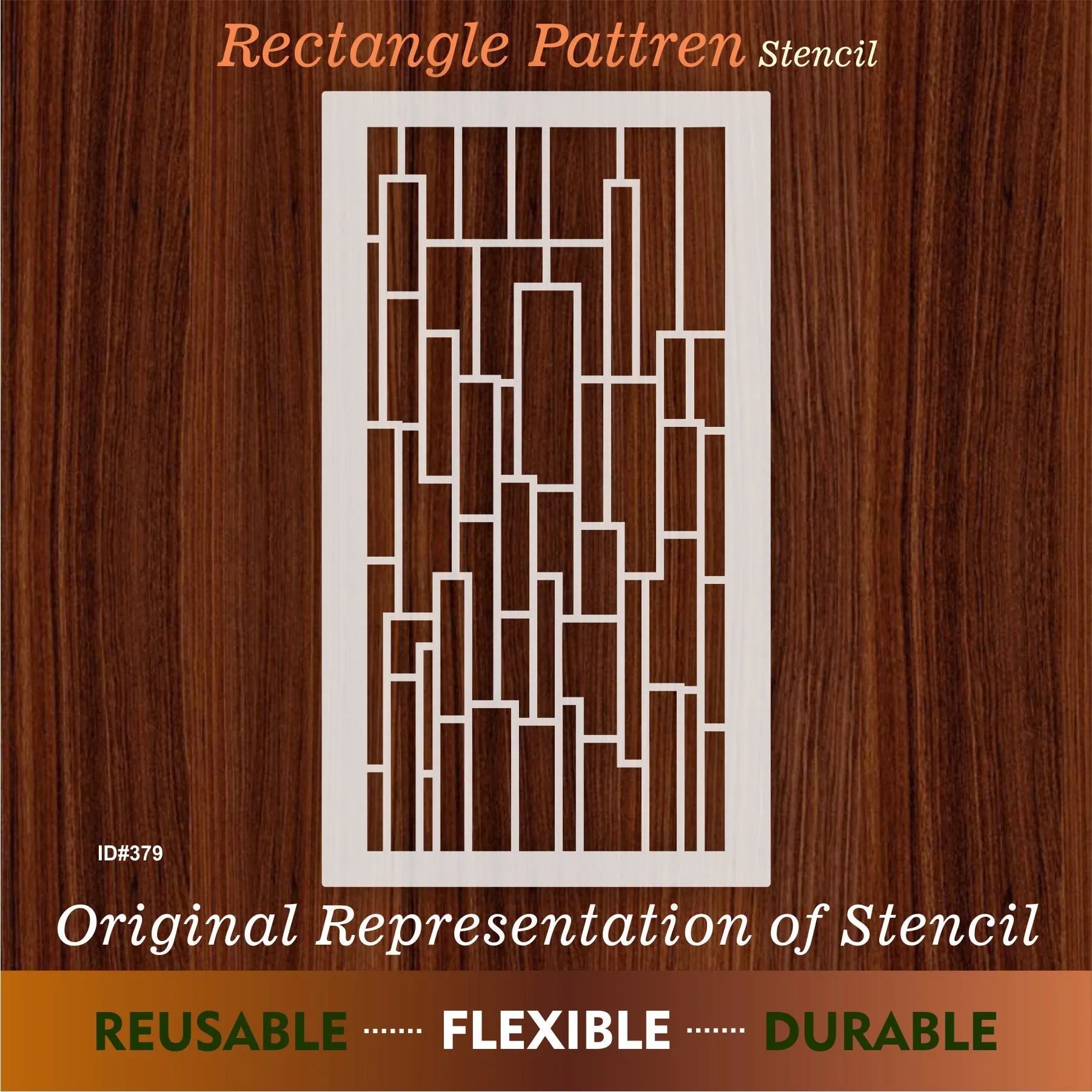 Rectangle Pattren Reusable Stencil For Canvas And Wall Painting. ID #479