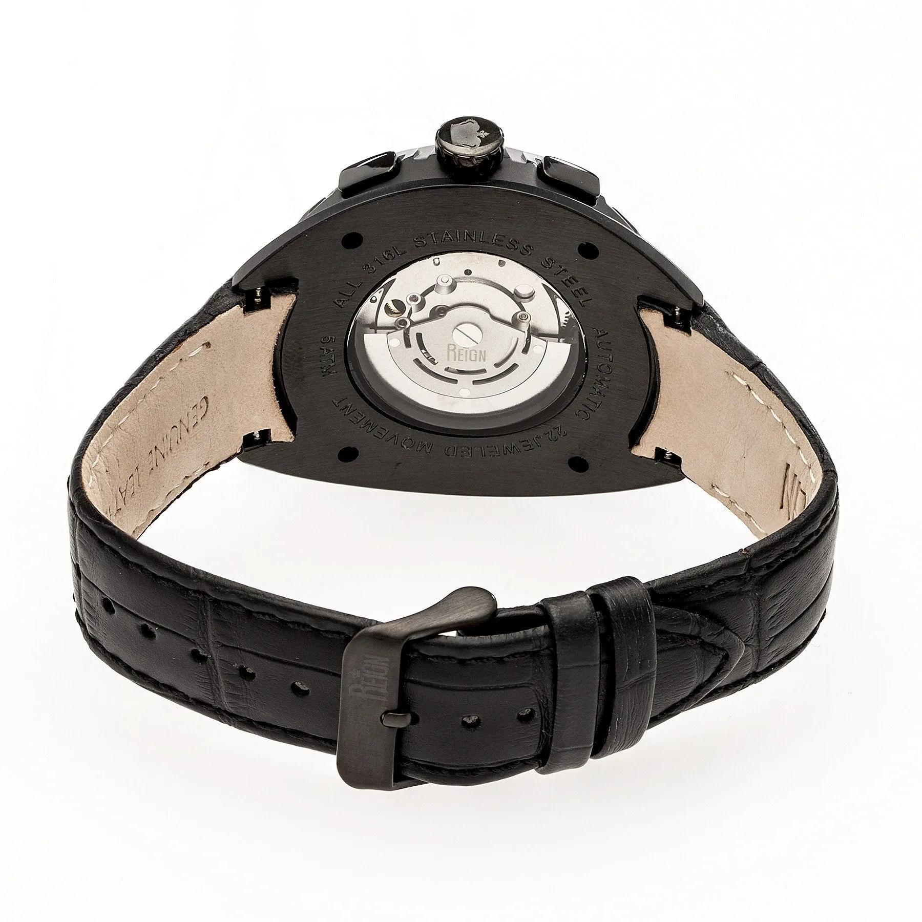 Reign Ronan Automatic Leather-Band Watch w/Day/Date