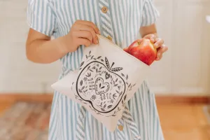 Reusable lined snack bag Apple