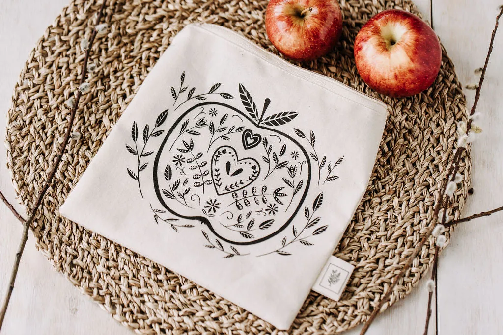 Reusable lined snack bag Apple