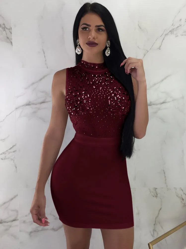 Rhinestone Logo Graceful Design Crop Top