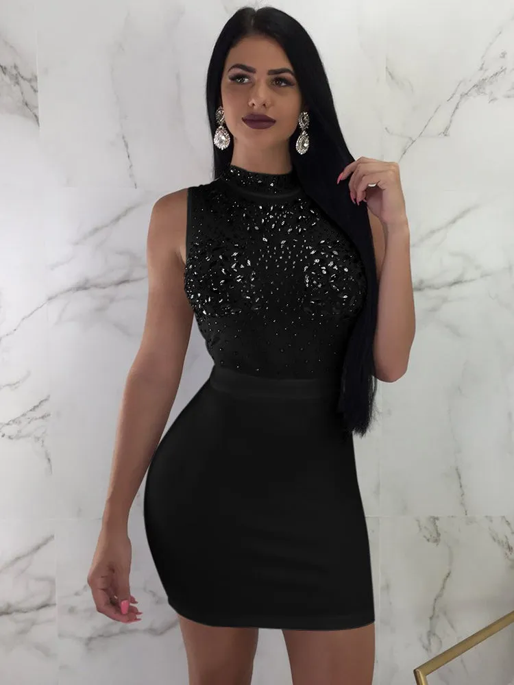 Rhinestone Logo Graceful Design Crop Top