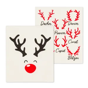 Rudolph and Names Swedish Dishcloths