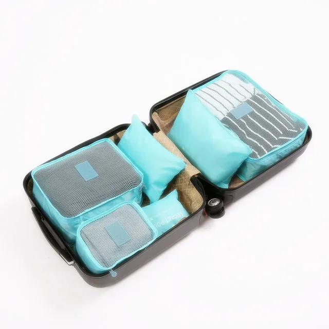RUPUTIN New 6PCS/Set High Quality Oxford Cloth Ms Travel Mesh Bag In Bag Luggage Organizer