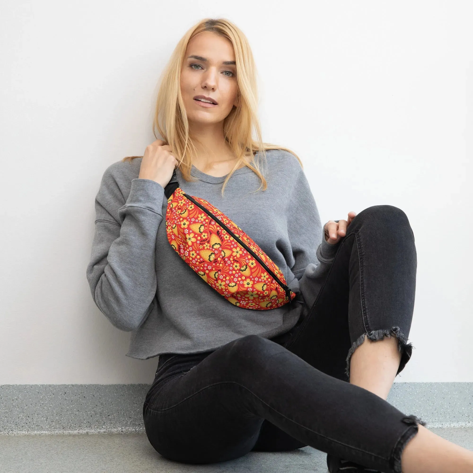 Russian Red Khokhloma Fanny Pack