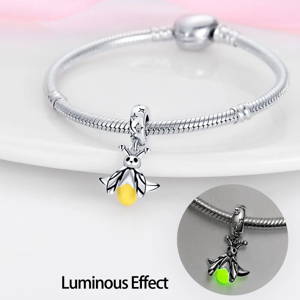 S925 Silver Luminous Charms Bead Grow in the Dark For Bracelet and Necklace