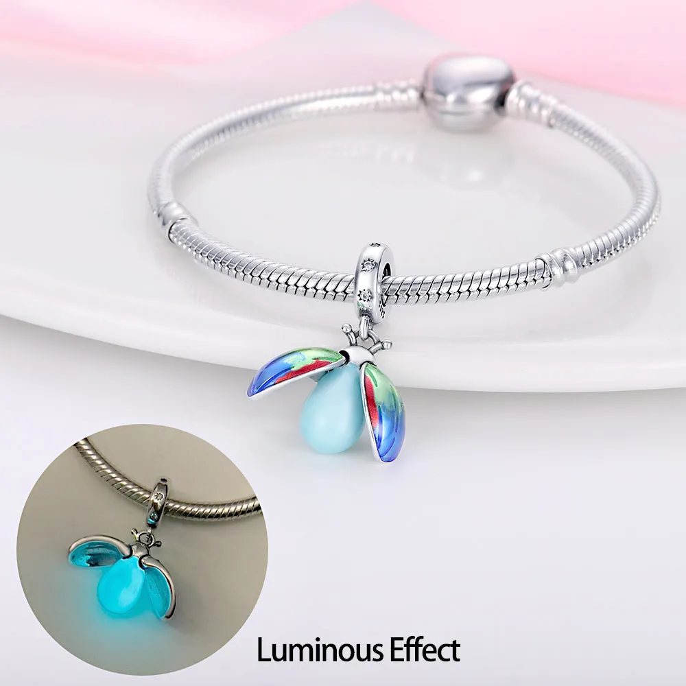 S925 Silver Luminous Charms Bead Grow in the Dark For Bracelet and Necklace