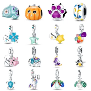 S925 Silver Luminous Charms Bead Grow in the Dark For Bracelet and Necklace