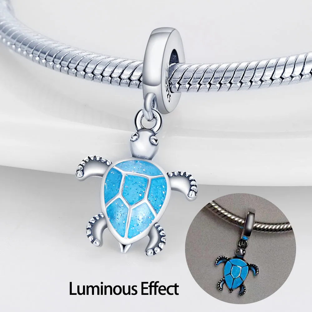 S925 Silver Luminous Charms Bead Grow in the Dark For Bracelet and Necklace