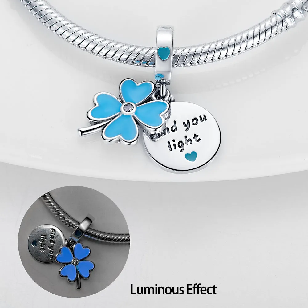 S925 Silver Luminous Charms Bead Grow in the Dark For Bracelet and Necklace