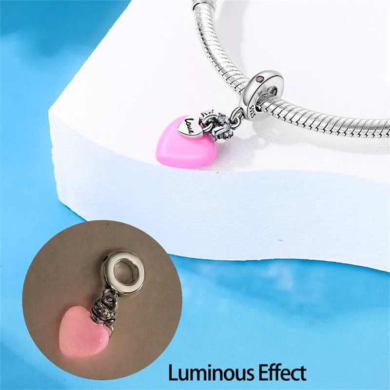 S925 Silver Luminous Ocean Series Charms Bead Grow in the Dark For Bracelet and Necklace