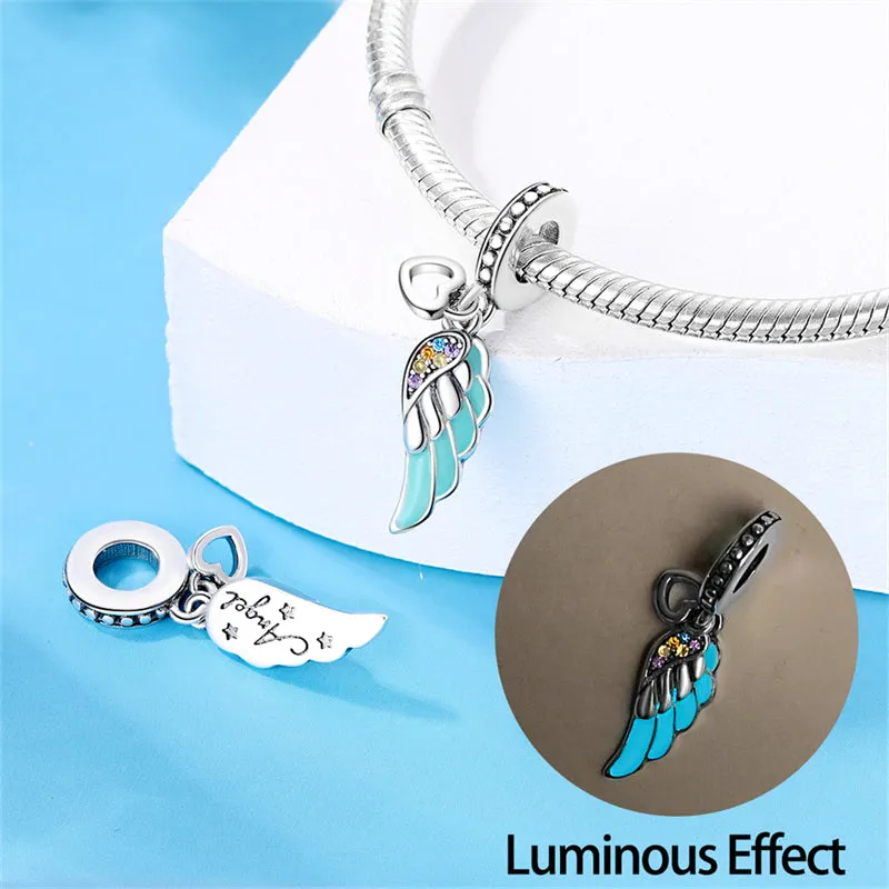 S925 Silver Luminous Ocean Series Charms Bead Grow in the Dark For Bracelet and Necklace