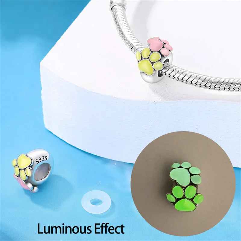 S925 Silver Luminous Ocean Series Charms Bead Grow in the Dark For Bracelet and Necklace