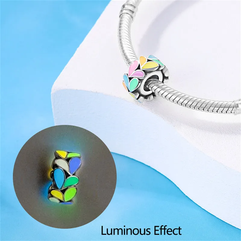 S925 Silver Luminous Ocean Series Charms Bead Grow in the Dark For Bracelet and Necklace