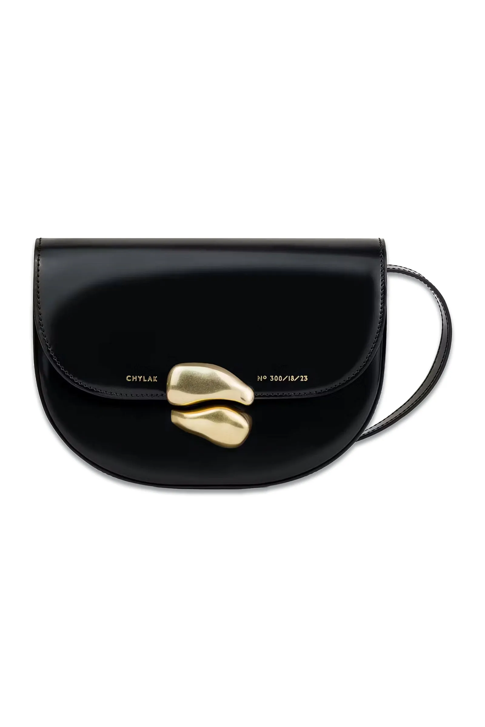 Saddle Bag With Sculptural Seal “Glossy Black”