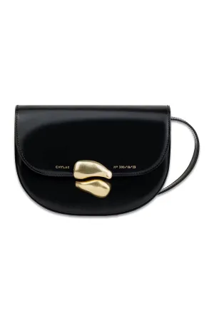 Saddle Bag With Sculptural Seal “Glossy Black”