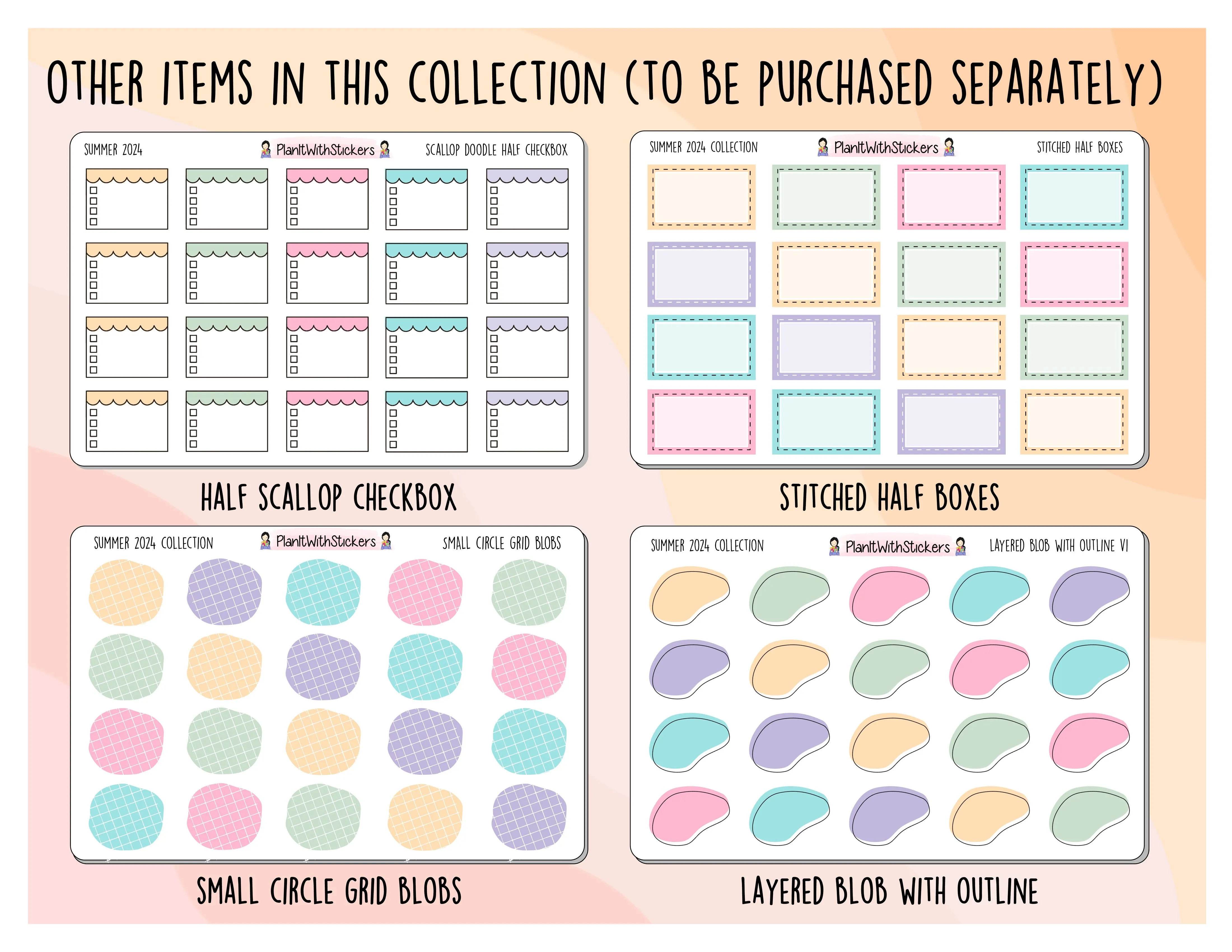Scallop Doodle Half Checkbox - Summer 2024 Colours