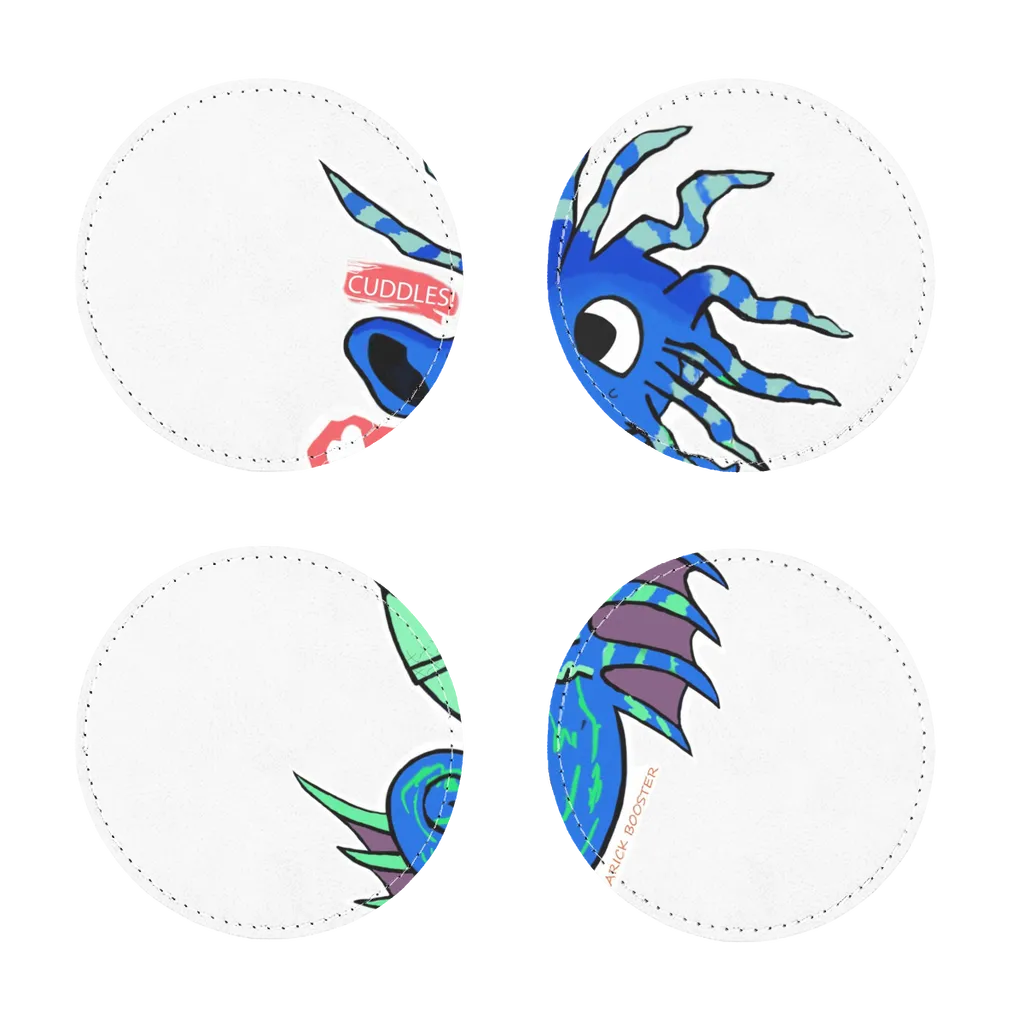 Scribblers the Seahorse Sublimation Coasters Pack of Four