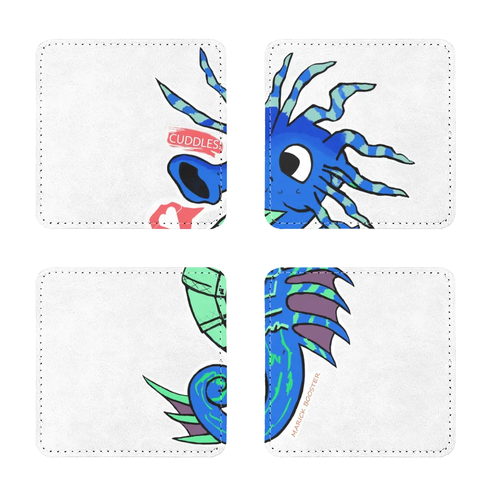 Scribblers the Seahorse Sublimation Coasters Pack of Four