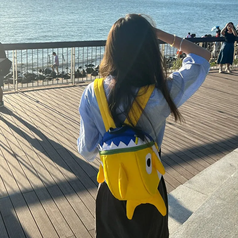 Shark Small Bookbag High School Student College Student Niche Travel Cute Funny Backpack Girl's Backpack  New