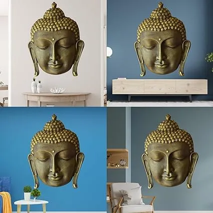 Shawshank Indoor/outdoor decor 3 Feet Buddha Face Wall Hanging Mural Showpiece for Home Entrance Decor, Office, Study Room - Idol Statue Shri Buddha face Wall Mount