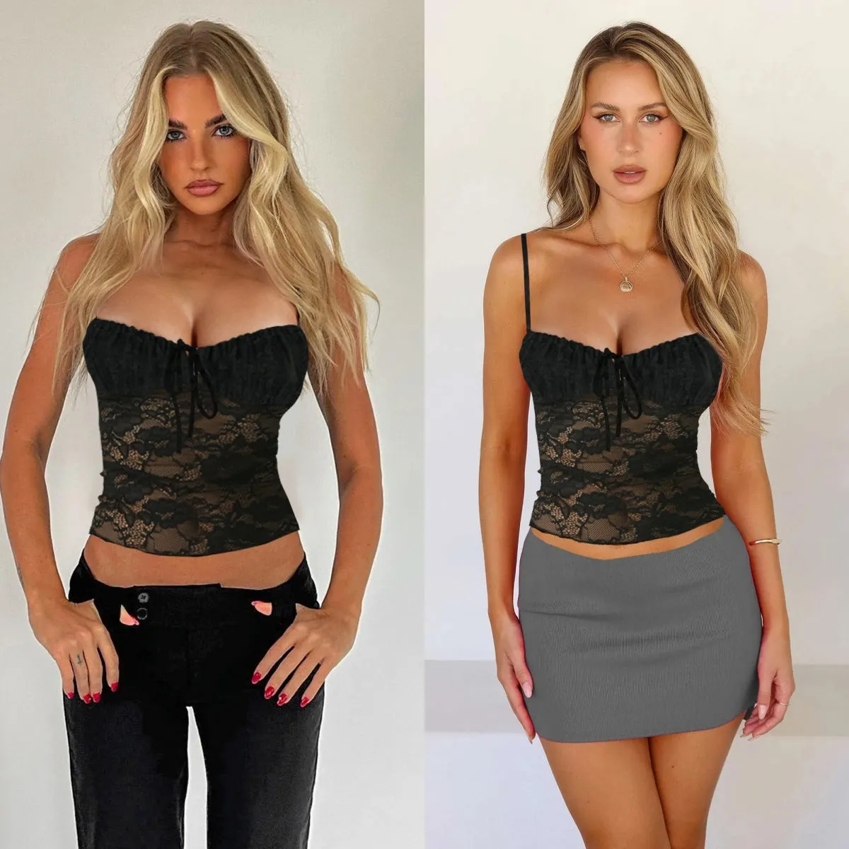 Sheer Knit Graceful Wide Leg Pants