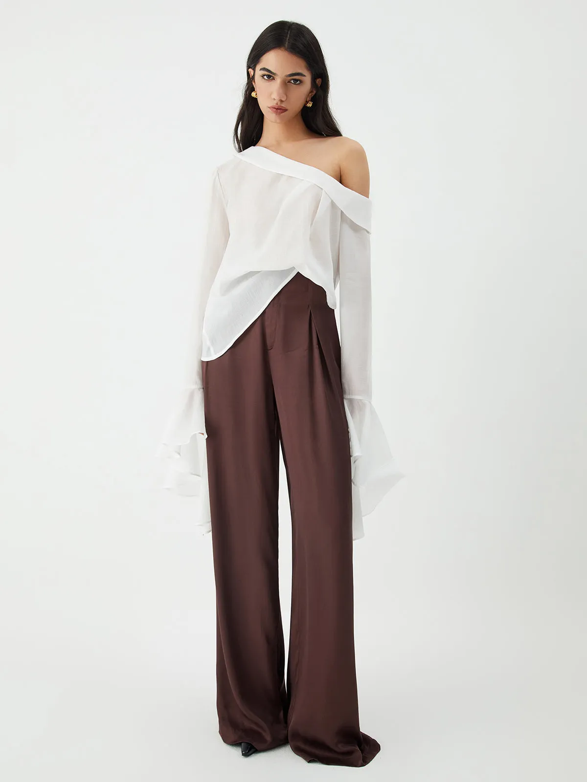 Sheer Mesh Graceful Long Sleeve Shirt