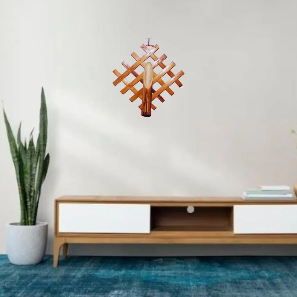 Singaa Wall Hanging Handcrafted Bamboo vases for Flower stand in Home ∣ Office ∣ Garden ∣ Living Room Decore Pack of 2 (Vases only) 25ⅹ25 CM