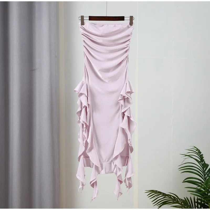 Sleeveless Backless Graceful Slim Pleated Dress