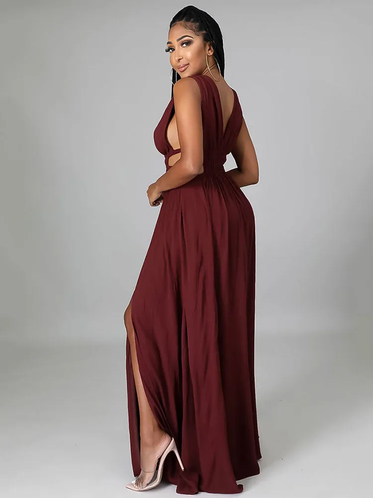 Sleeveless V Graceful Neck Blazer Dress