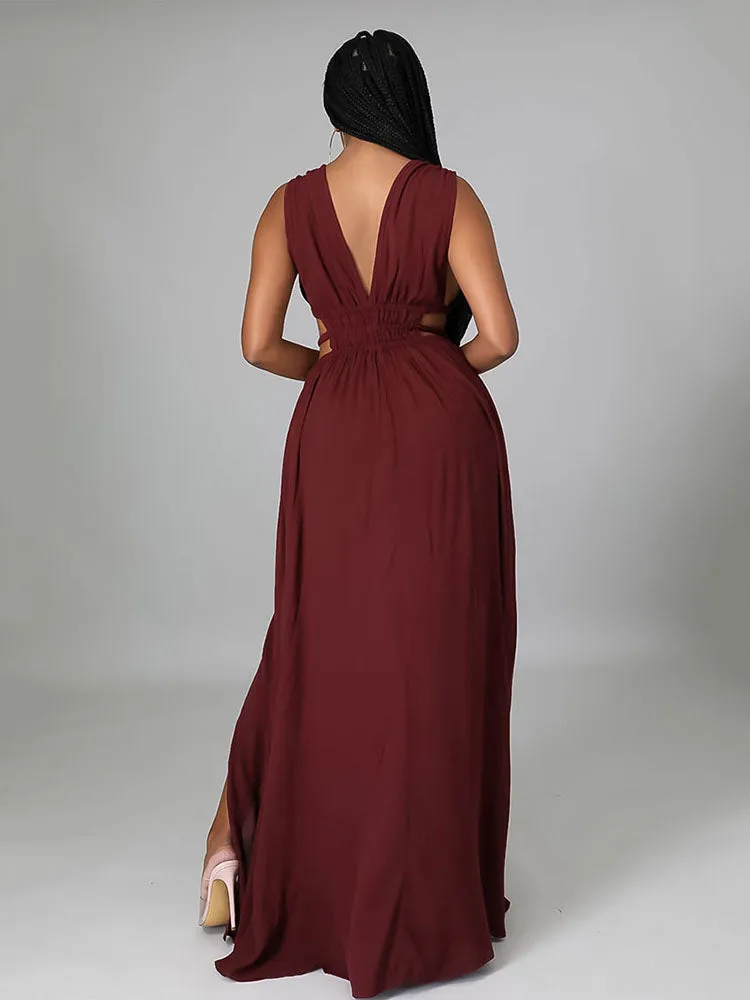 Sleeveless V Graceful Neck Blazer Dress