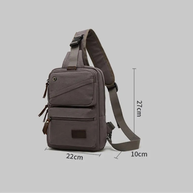 Sling Bag For Men Canvas Retro Sports Crossbody Chese Bag