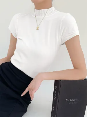 Snowflake Mock Graceful Neck Knit Top