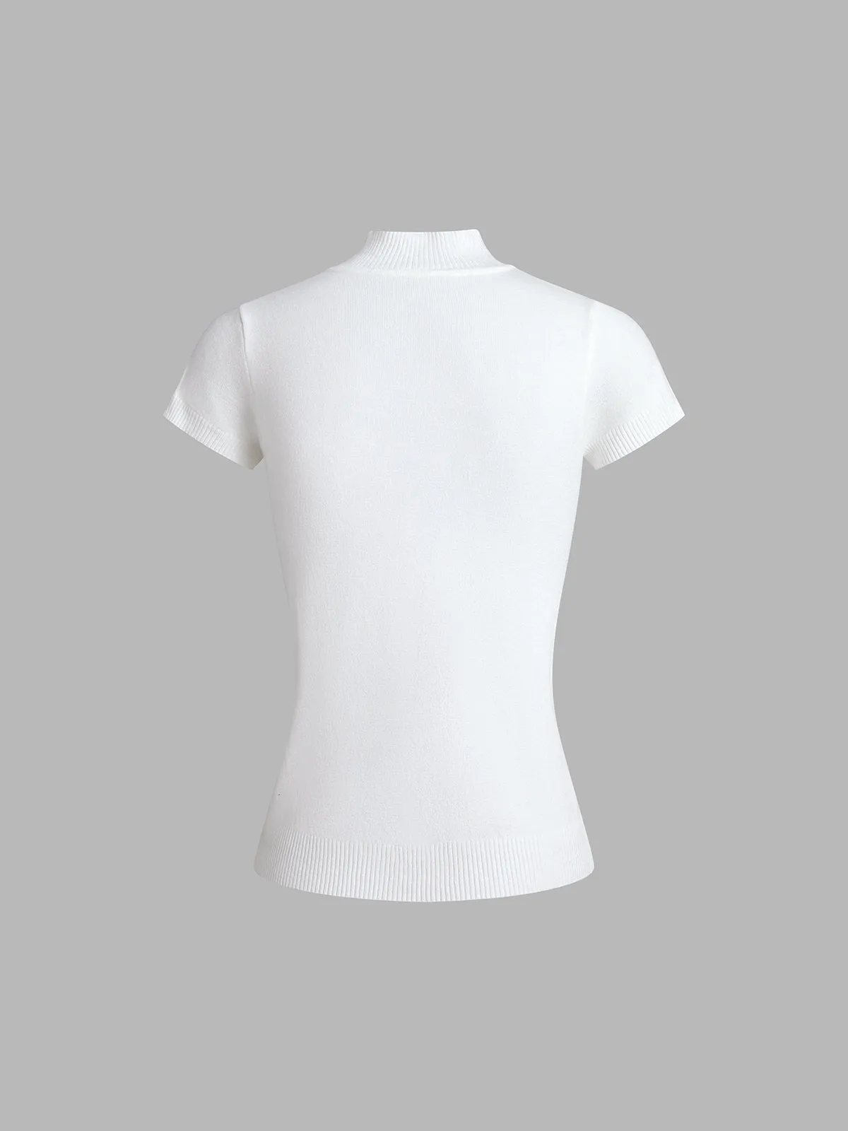 Snowflake Mock Graceful Neck Knit Top