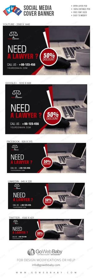 Social Media Cover Banner - Advocate Services For Website Marketing