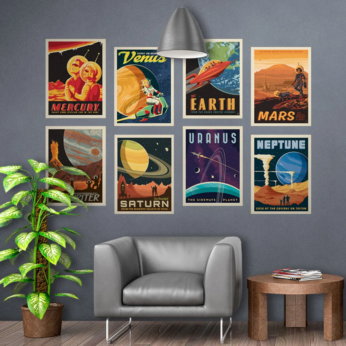 Solar System Planets Vinyl Decal Set of 16
