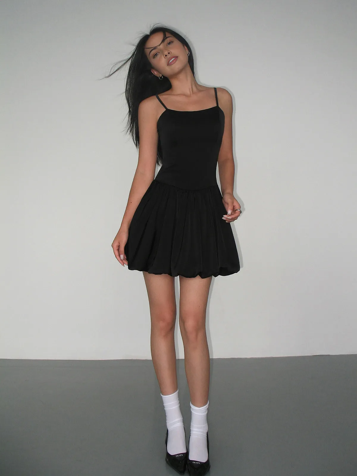 Solid Cami Graceful Short Dress