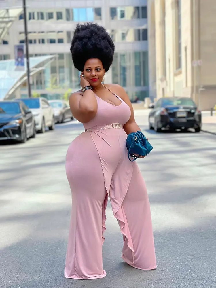Solid Color Graceful Ruffle Dress
