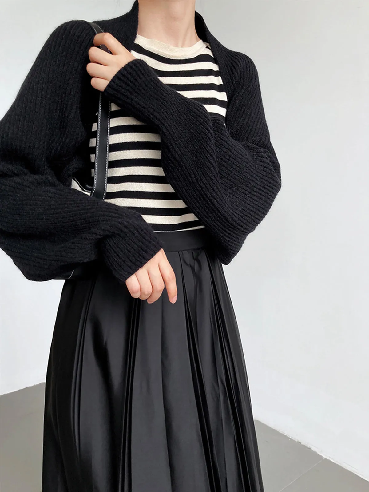 Solid Open-Front Graceful Shrug Sweater