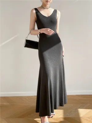 Solid Tank Graceful Long Dress