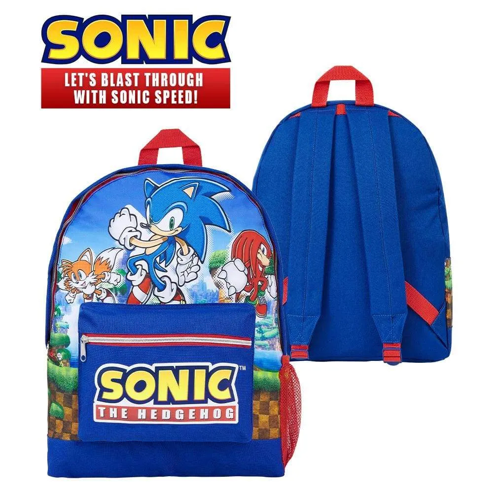Sonic The Hedgehog Backpack Large Capacity School Bag for Children Teens
