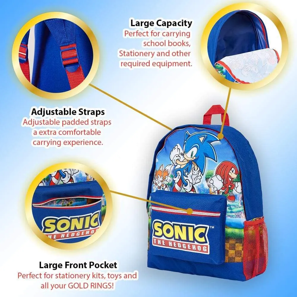 Sonic The Hedgehog Backpack Large Capacity School Bag for Children Teens