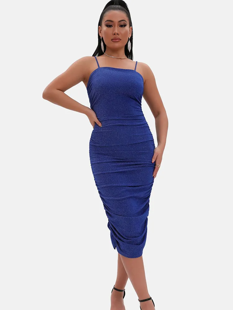 Spaghetti Strap Graceful Slit Bodycon Dress