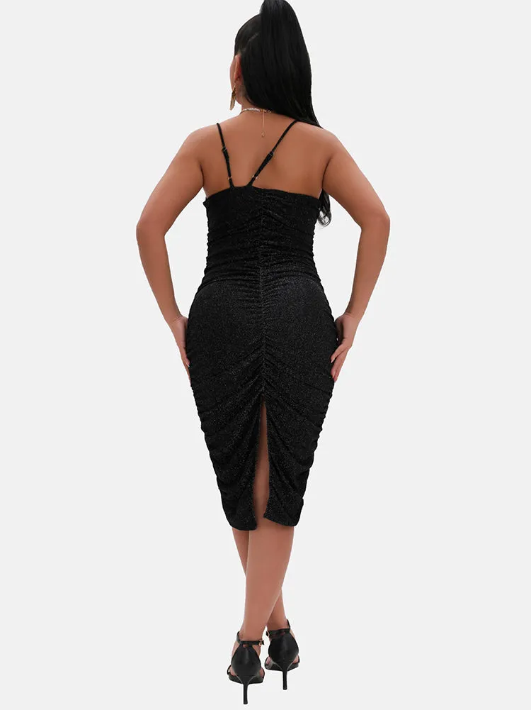 Spaghetti Strap Graceful Slit Bodycon Dress