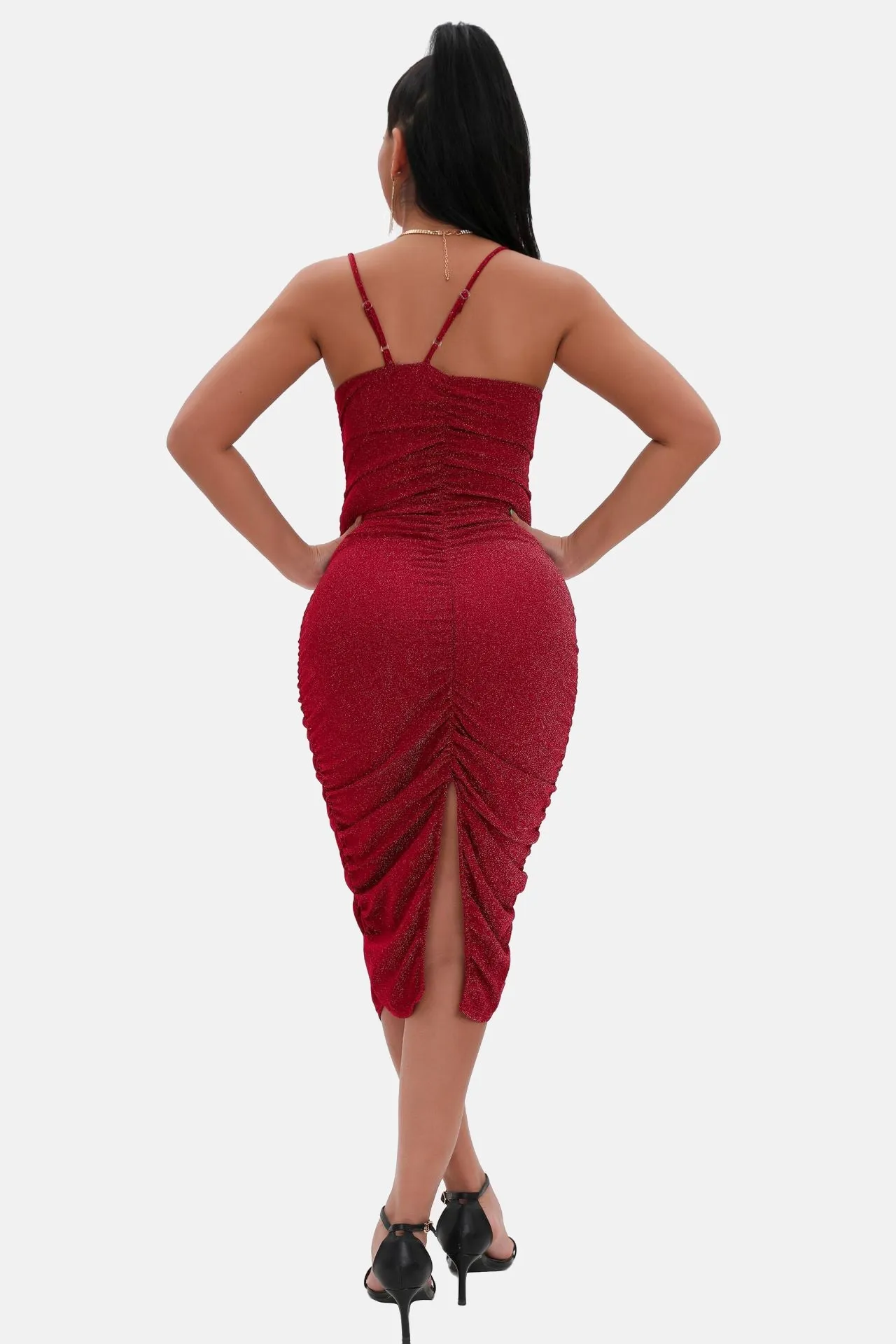 Spaghetti Strap Graceful Slit Bodycon Dress